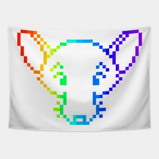 Pixelated Rad Rat (Rainbow Version) Tapestry