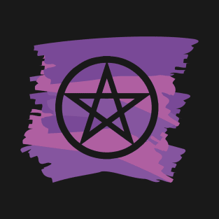 Pagan Pentagram Purple Paint Witch Magick T-Shirt