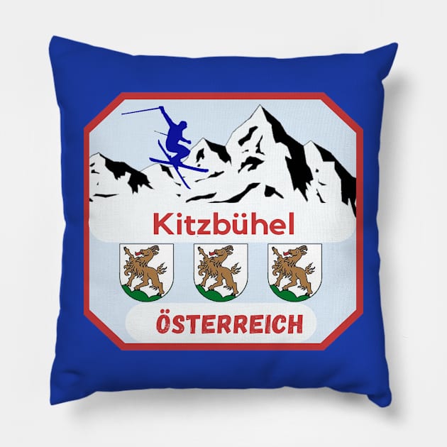 Kitzbühel, Austria' Pillow by Papilio Art