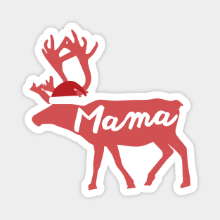 Mama Mother Mom Reindeer Family Group Christmas Eve Matching Magnet