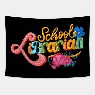 School librarian floral design Tapestry