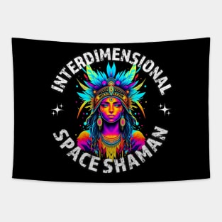INTERDIMENSIONAL SPACE SHAMAN-woman Tapestry