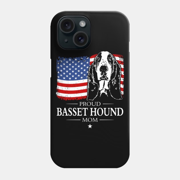 Proud Basset Hound Mom American Flag patriotic dog Phone Case by wilsigns