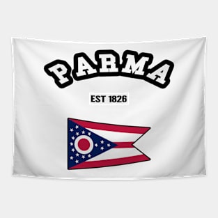 🏹 Parma Ohio Strong, Buckeye State Flag, Est 1826, City Pride Tapestry