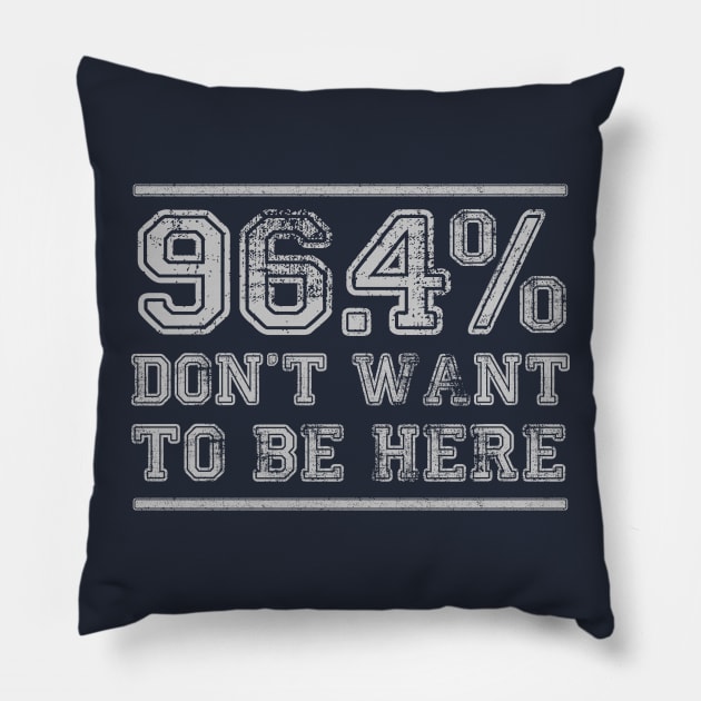 96.4% Don't want to be here Pillow by BOEC Gear