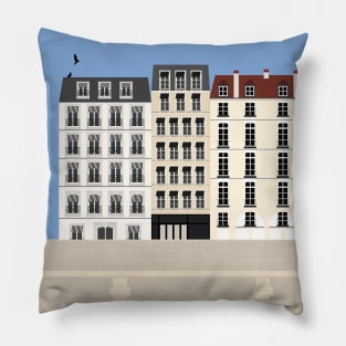 Paris on the Seine River, France Pillow