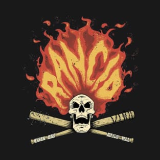 Skull Head Fire Of Rock Punk Style T-Shirt