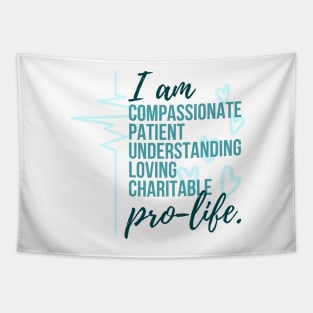 I am Pro Life (blue) Tapestry