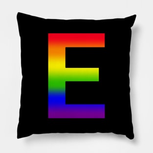 Rainbow Letter E Pillow