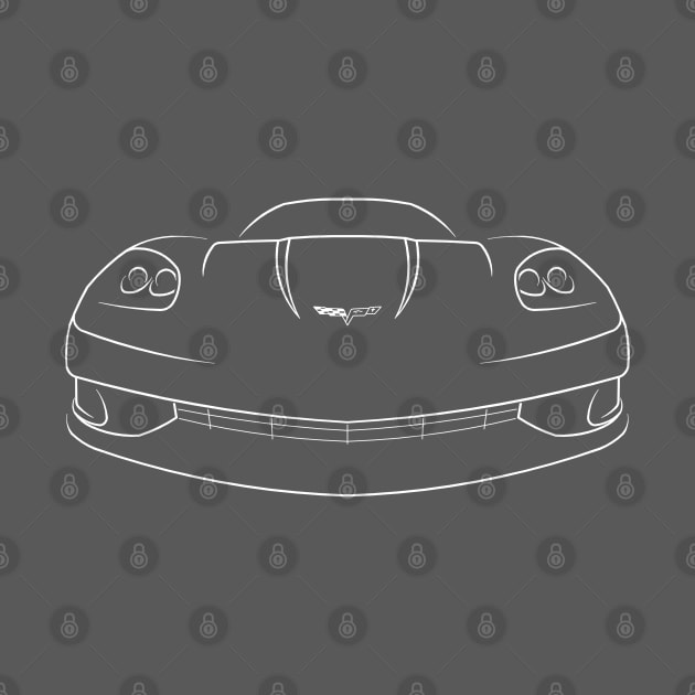 C6 Chevrolet Corvette - front stencil, white by mal_photography