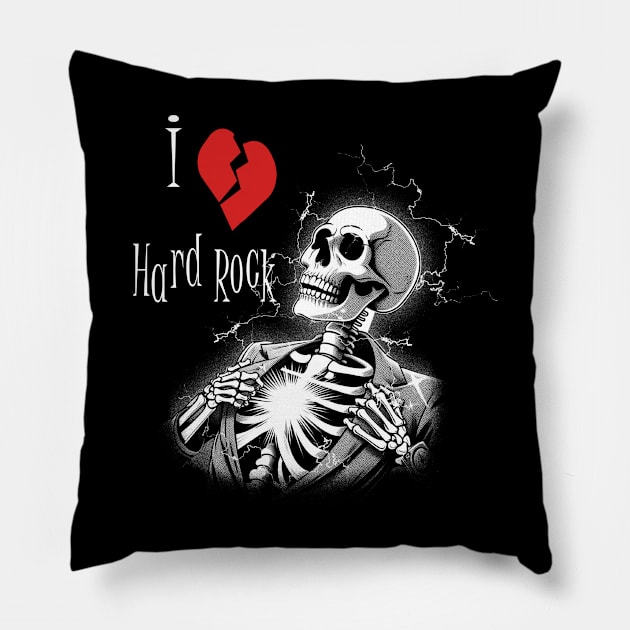 i love hard rock vintage art Pillow by jerrysanji