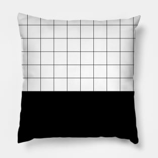 Grid and black square Pillow