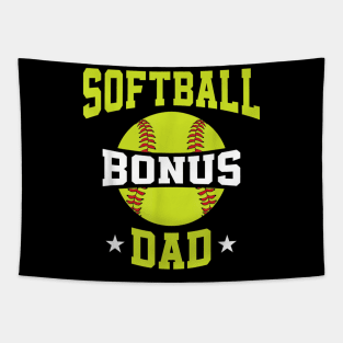 Mens Softball Fathers Day Softball Bonus Dad Tapestry