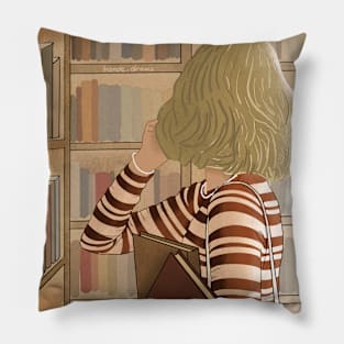 Bookworm at the library Pillow