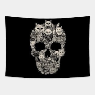 Cat Skull Masks Tapestry