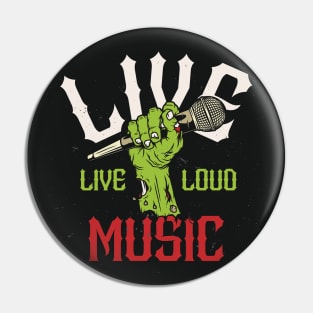 Live Music Zombie Hand // Support Live Music // Music Lover Pin