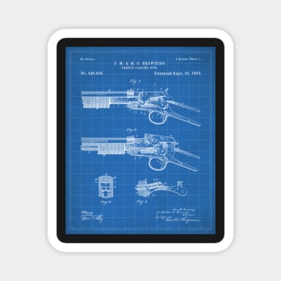 Browning Breach Rifle Patent - Gun Lover Gunsmith Art - Blueprint Magnet