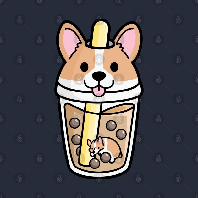 Kawaii Corgi Bubble Tea by SuperrSunday