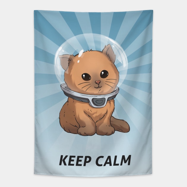 Keep Calm Kitty Tapestry by UnknownWorlds