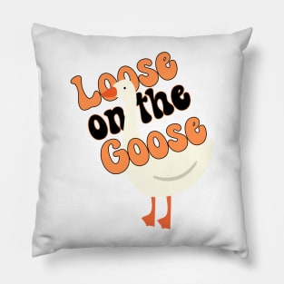 Silly Goose Shirt Funny Loose On The Goose Meme Groovy Retro Wavy Pillow