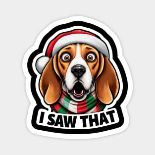 I Saw That meme Beagle Dog Happy Holidays Christmas Hat Magnet