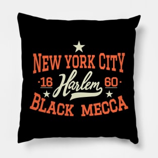 Black Mecca Harlem New York - Harlem Logo - Black Mecca Harlem Shirt Pillow