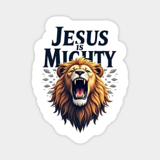 God is Mighty Roaring Lion Christian Design Magnet