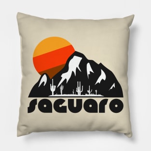 Retro Saguaro ))(( Tourist Souvenir National Park Design Pillow