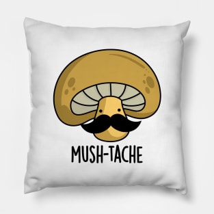 Mush-tache Cute Moustache Mushroom Pun Pillow