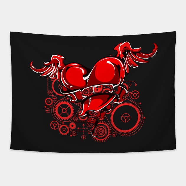 Steampunk. Mechanical heart Tapestry by CatCoconut-Art