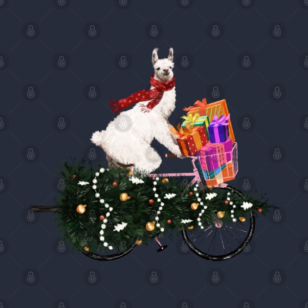 Llama Bringing Home Christmas Tree by bignosework