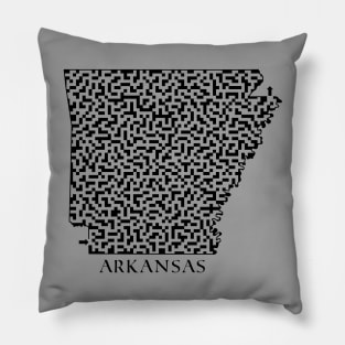 Arkansas State Outline Maze & Labyrinth Pillow