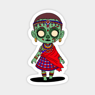 Cute Maasai Zombie Magnet