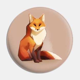 Waiting - stylized minimalistic fox painting Pin