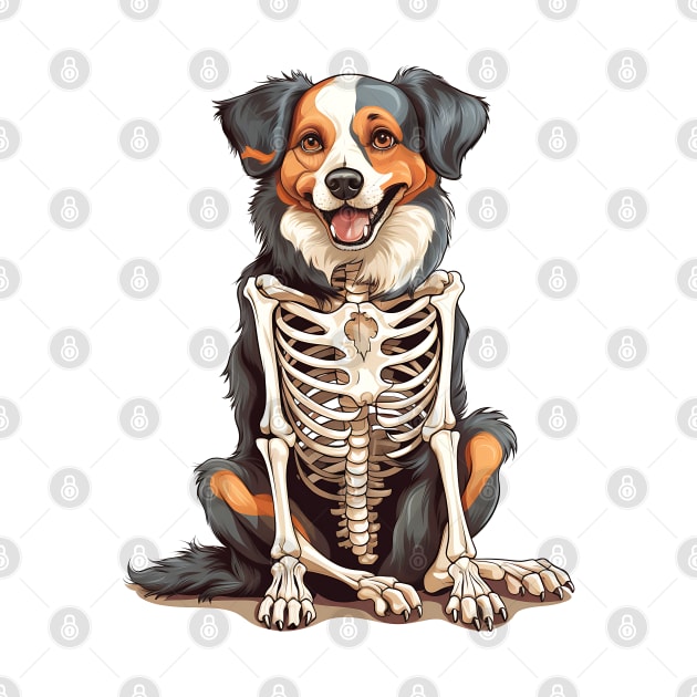 Skeleton Australian Shepherd Dog by Chromatic Fusion Studio