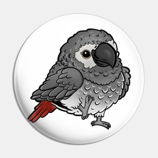Cute Walking African Grey - Parrot Bird Birb - Chibi Kawaii Anime Pin