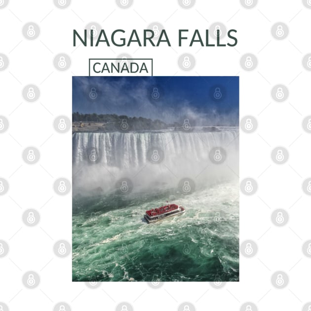 Niagara Falls Ontario Canada Waterfall Souvenir Present Gift for Canadian T-shirt Apparel Mug Notebook Tote Pillow Sticker Magnet by Mr. Travel Joy