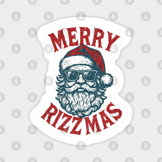 Merry Rizzmas Cool Santa Gen Z Holiday Magnet by Anticorporati