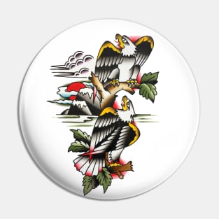 Mountain Eagles Tattoo Design Pin