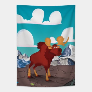 Cute Carton Moose Tapestry