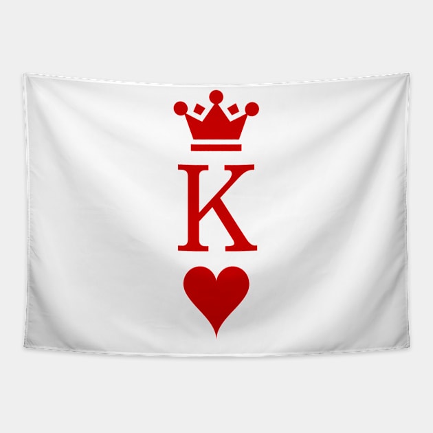 Classy Valentine's Day King Of Hearts Classic Playing Card Style Tapestry by InkPxel