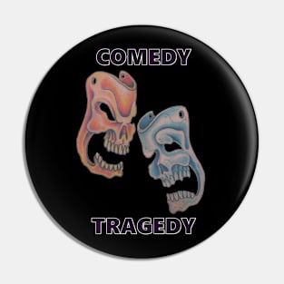 Comedy & Tragedy Purple Letters Pin