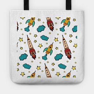 Colorful spaceshuttle in universe Tote