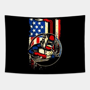 Weld Vintage American Flag Welding Tapestry