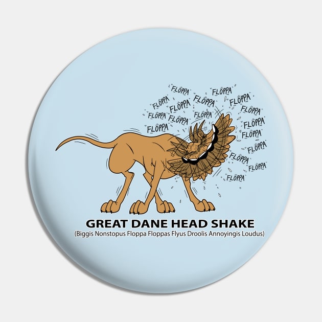 Great Dane Head Shake Pin by DaleToons