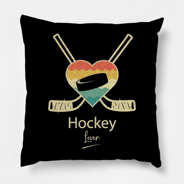 Hockey Lover Vintage idea for hockey fans Pillow by TeeTees