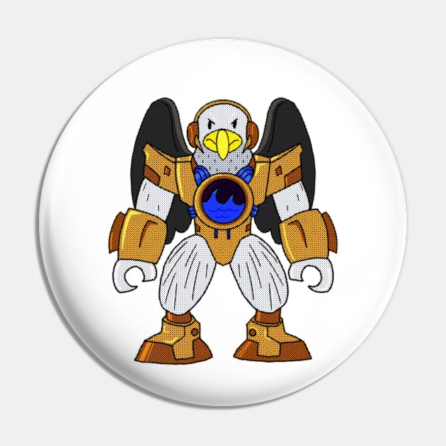 Bald Eagle Beast (half-tone) Pin by Kangavark