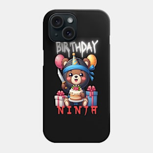 Cute Birthday Ninja Bear Phone Case