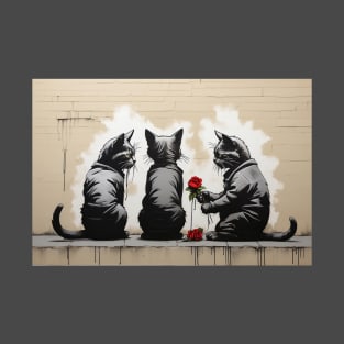 Banksy Style Cats - Chaperoned Date T-Shirt