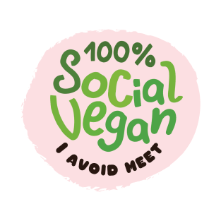 100% Social Vegam. I Avoid Meet. T-Shirt